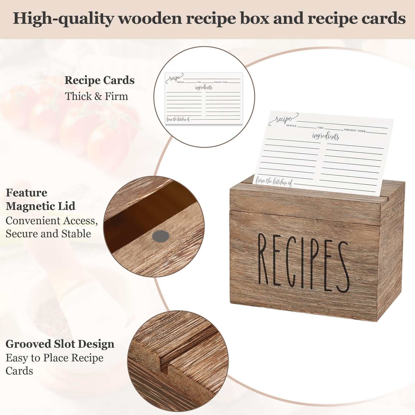 Dahey tarjetas-receta-4x6-blancas, listas para escribir y personalizar tus recetas.