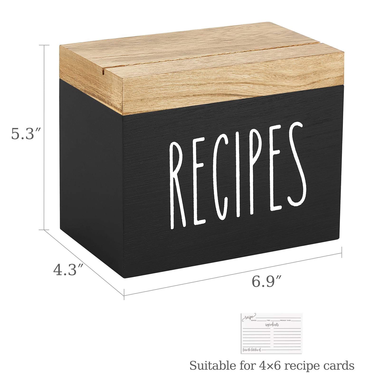 Dahey caja de recetas versátil, también sirve para organizar accesorios pequeños.