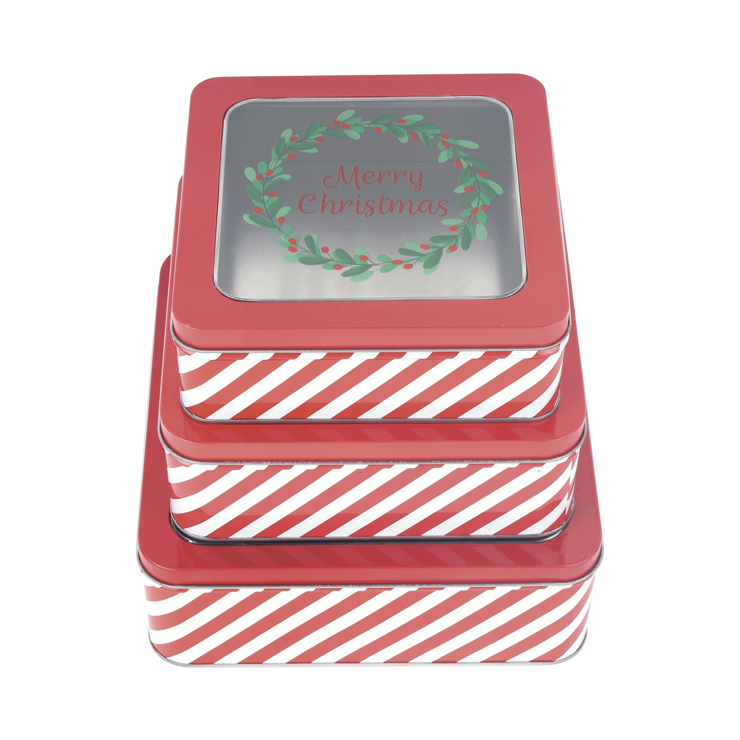 DAHO conjunto anidado Navidad con 3 latas para conservar galletas