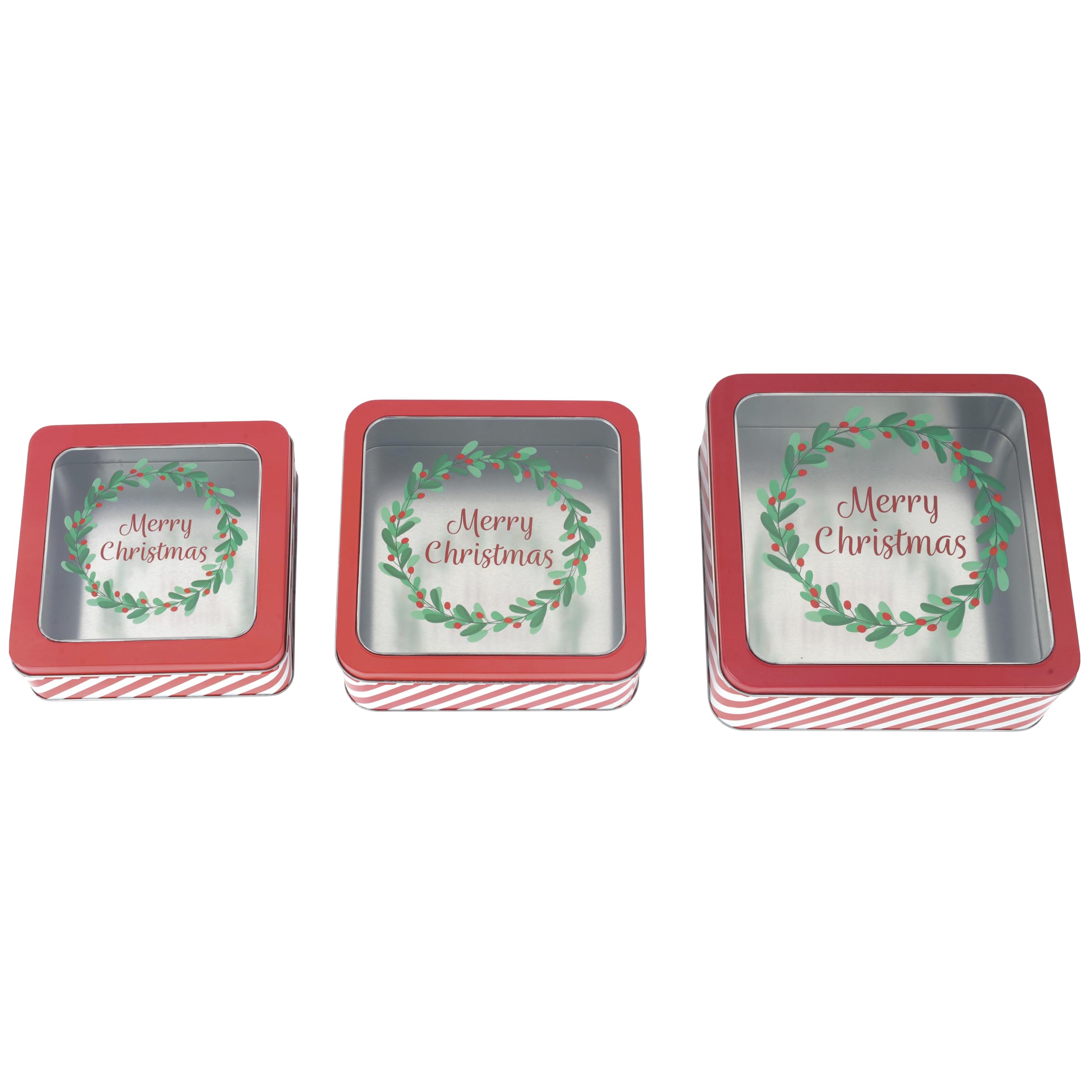 DAHO latas galletas Navidad con ventana para regalo y vista previa