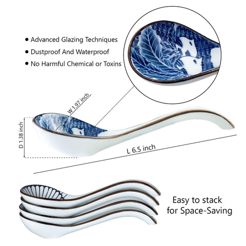 DAHO GOMSU cucharon cerámica asiática, diseño ergonómico para sostener sin esfuerzo.