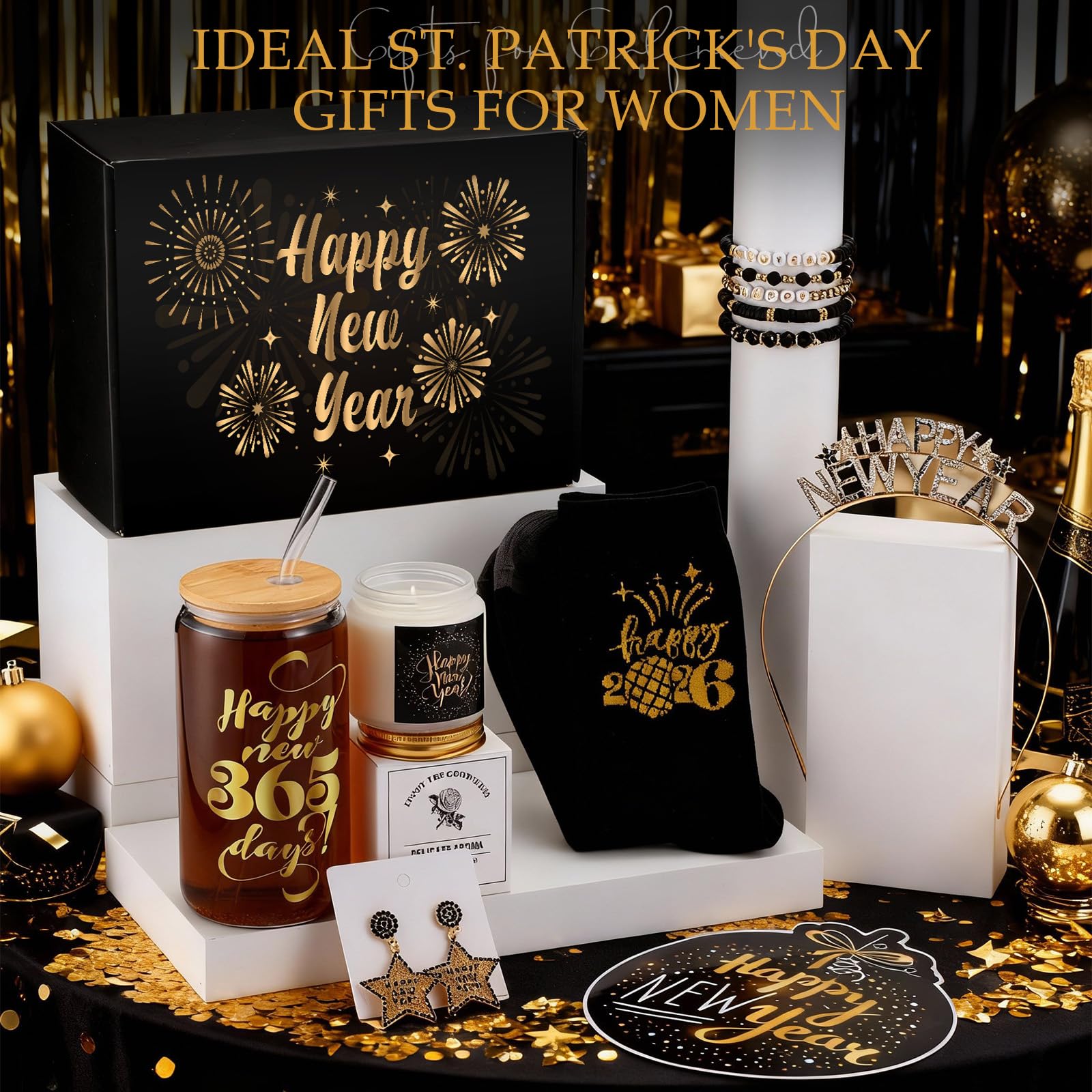 Daifunli calcetín navideno de Año Nuevo para decorar y regalar