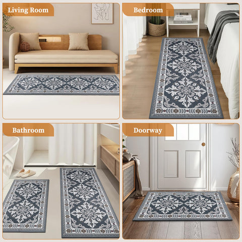 DailyCuddles alfombra cocina con diseño gris geométrico, estilo moderno para la decoración