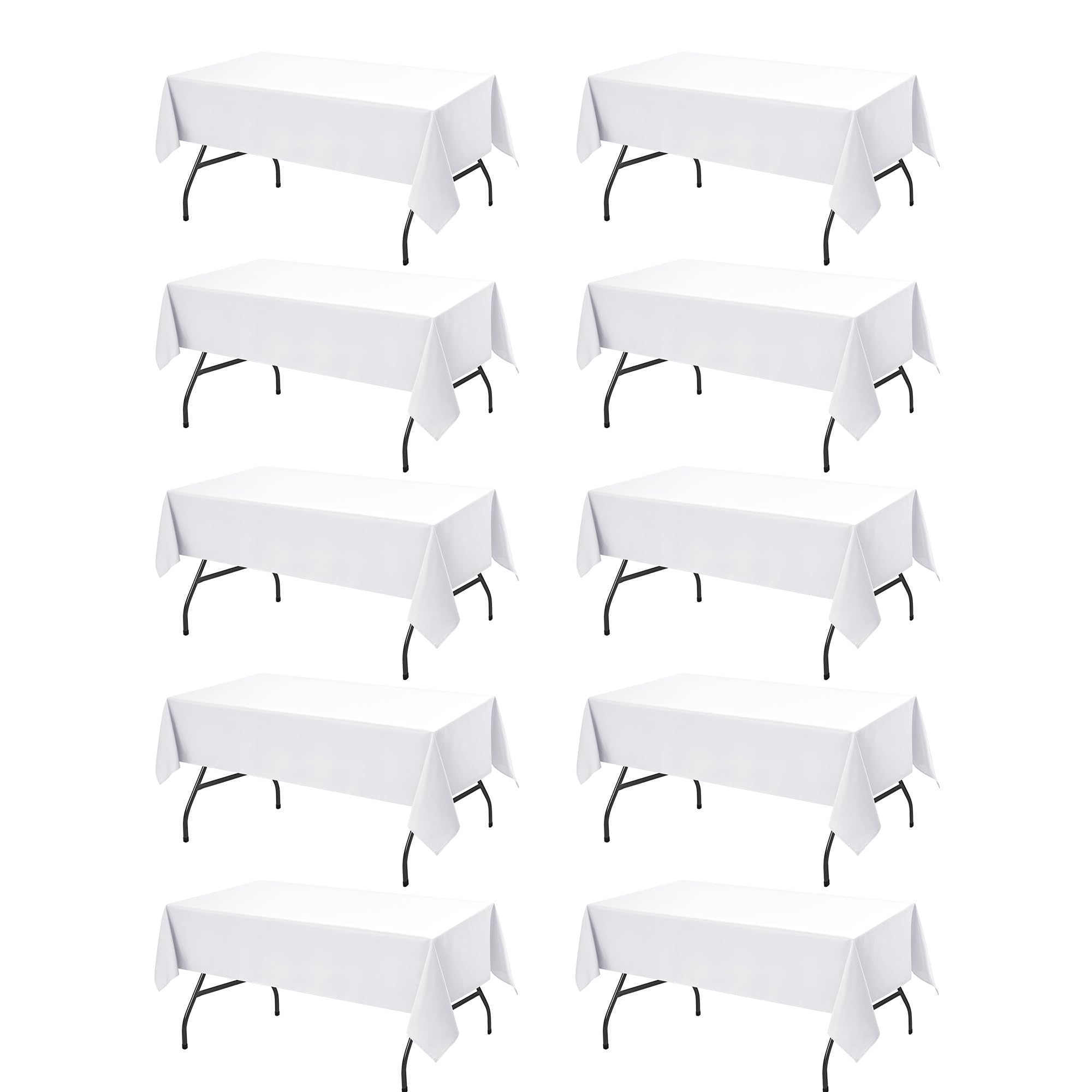 Dailyset mantel blanco rectangular 60x102 pulgadas para bodas y banquetes; acabado elegante.