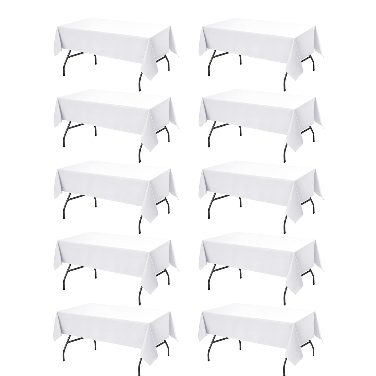 Dailyset mantel blanco rectangular 60x102 pulgadas para bodas y banquetes; acabado elegante.