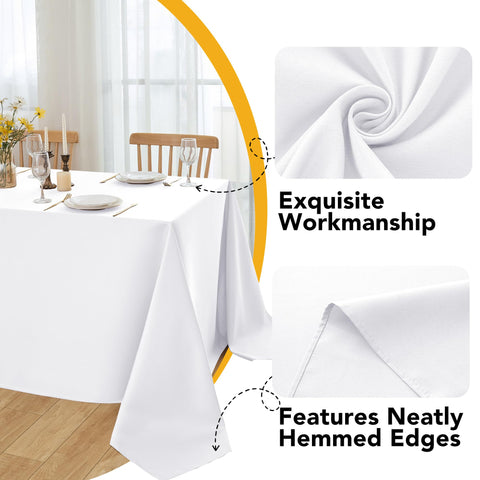 DailySet mantel blanco rectangular 90x132 caida elegante para fiestas.