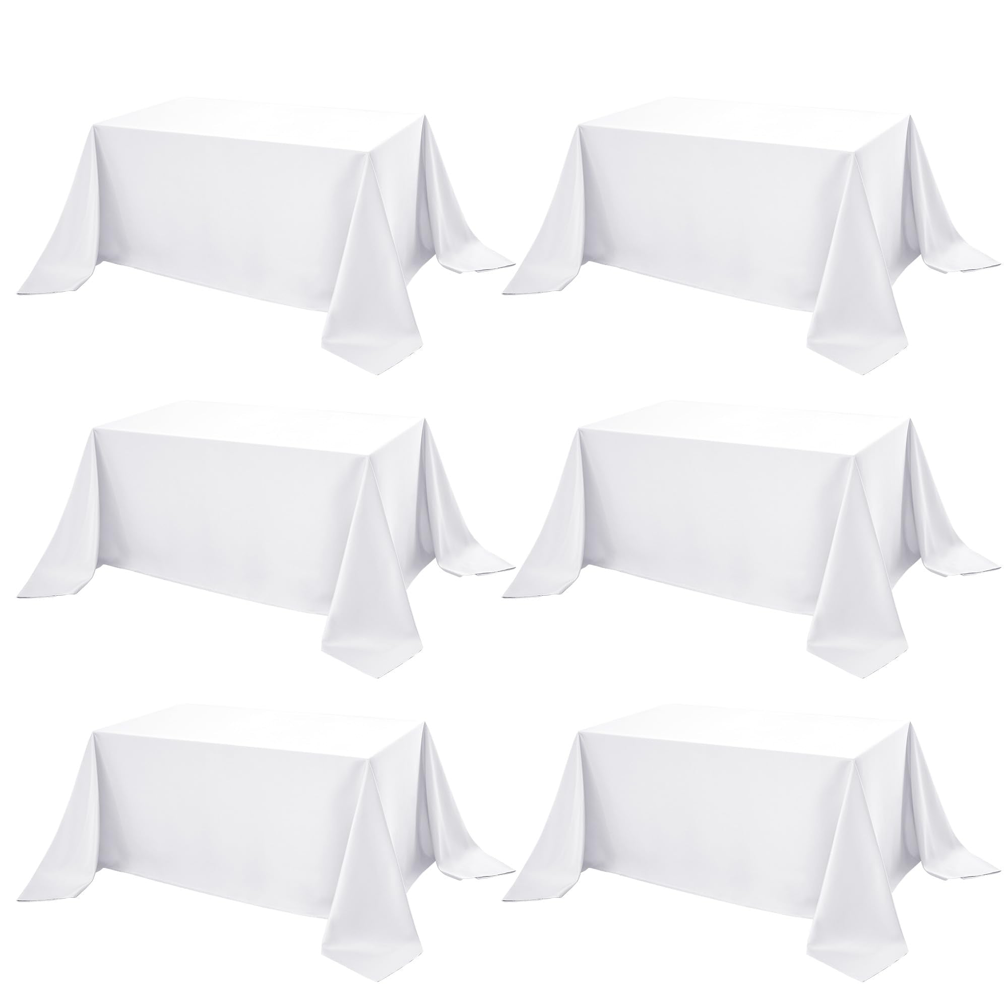 DailySet mantel blanco rectangular 90x132 en conjunto seis para eventos elegantes.