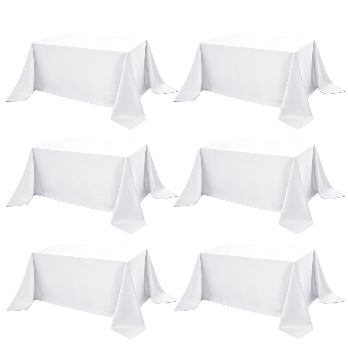 DailySet mantel blanco rectangular 90x132 en conjunto seis para eventos elegantes.