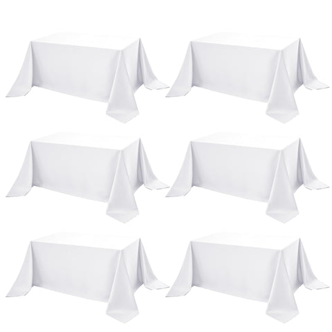 DailySet mantel blanco rectangular 90x132 en conjunto seis para eventos elegantes.