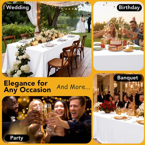 DailySet mantel blanco rectangular 90x132 ideal para banquetes.