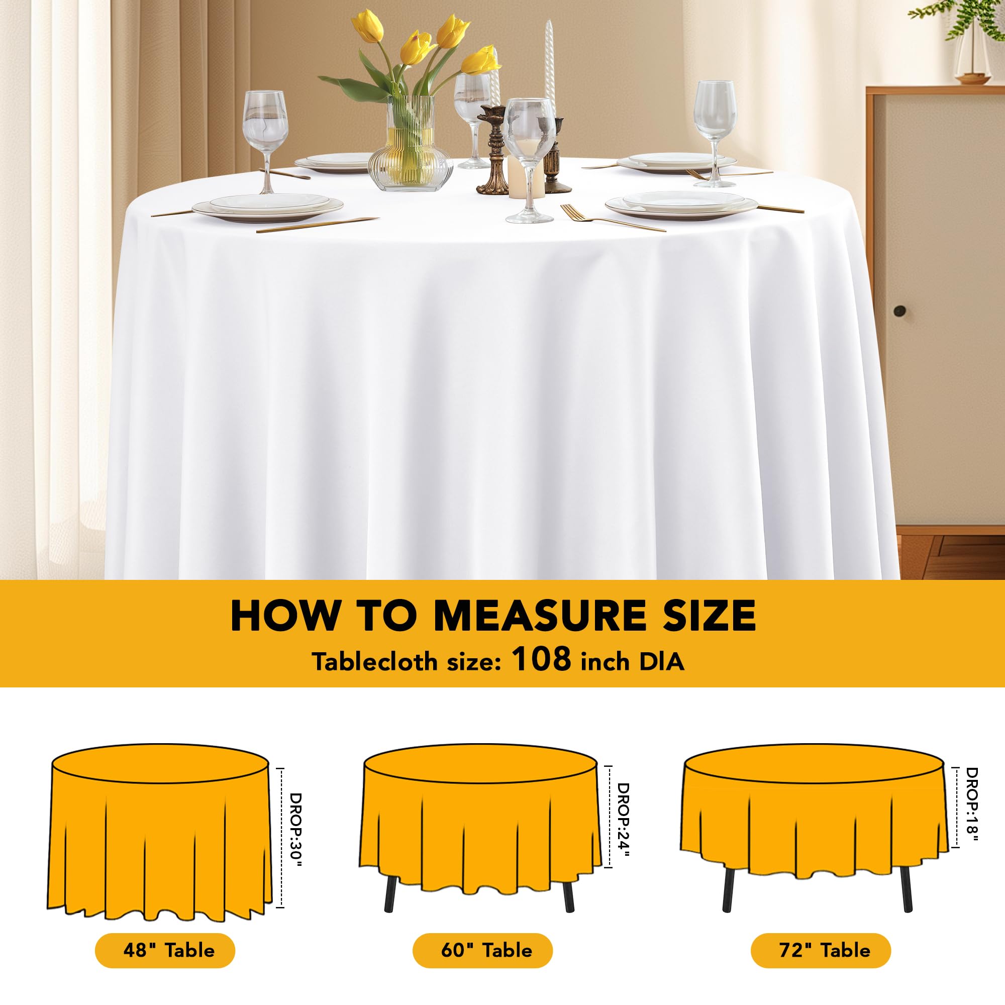Dailyset mantel con ajuste perfecto para mesas de 4 pies.