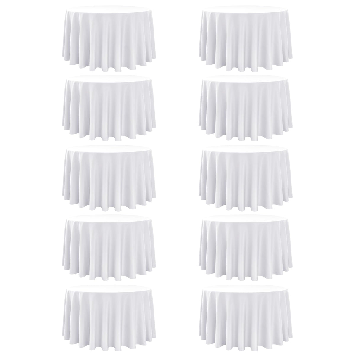 Dailyset mantel redondo blanco de 108 pulgadas, ideal para bodas y banquetes.