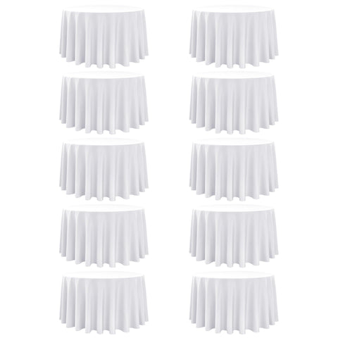 Dailyset mantel redondo blanco de 108 pulgadas, ideal para bodas y banquetes.