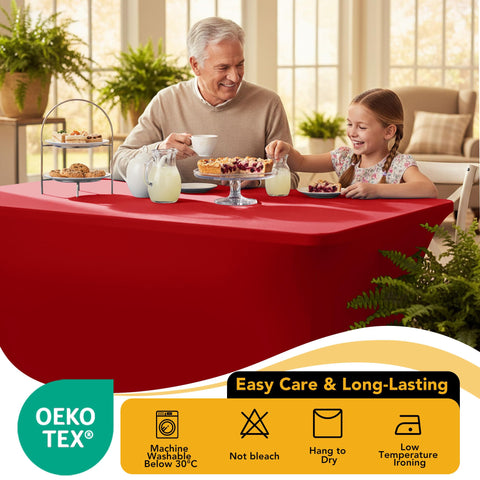 Mantel Dailyset rojo Spandex 6ft duradero para uso repetido.