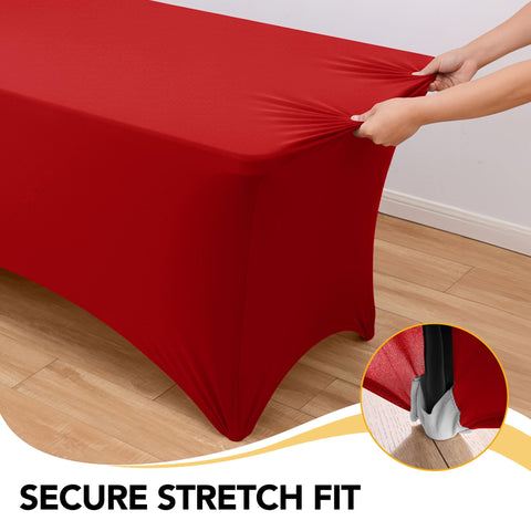 Mantel Dailyset rojo Spandex 6ft resistente a arrugas para bodas.
