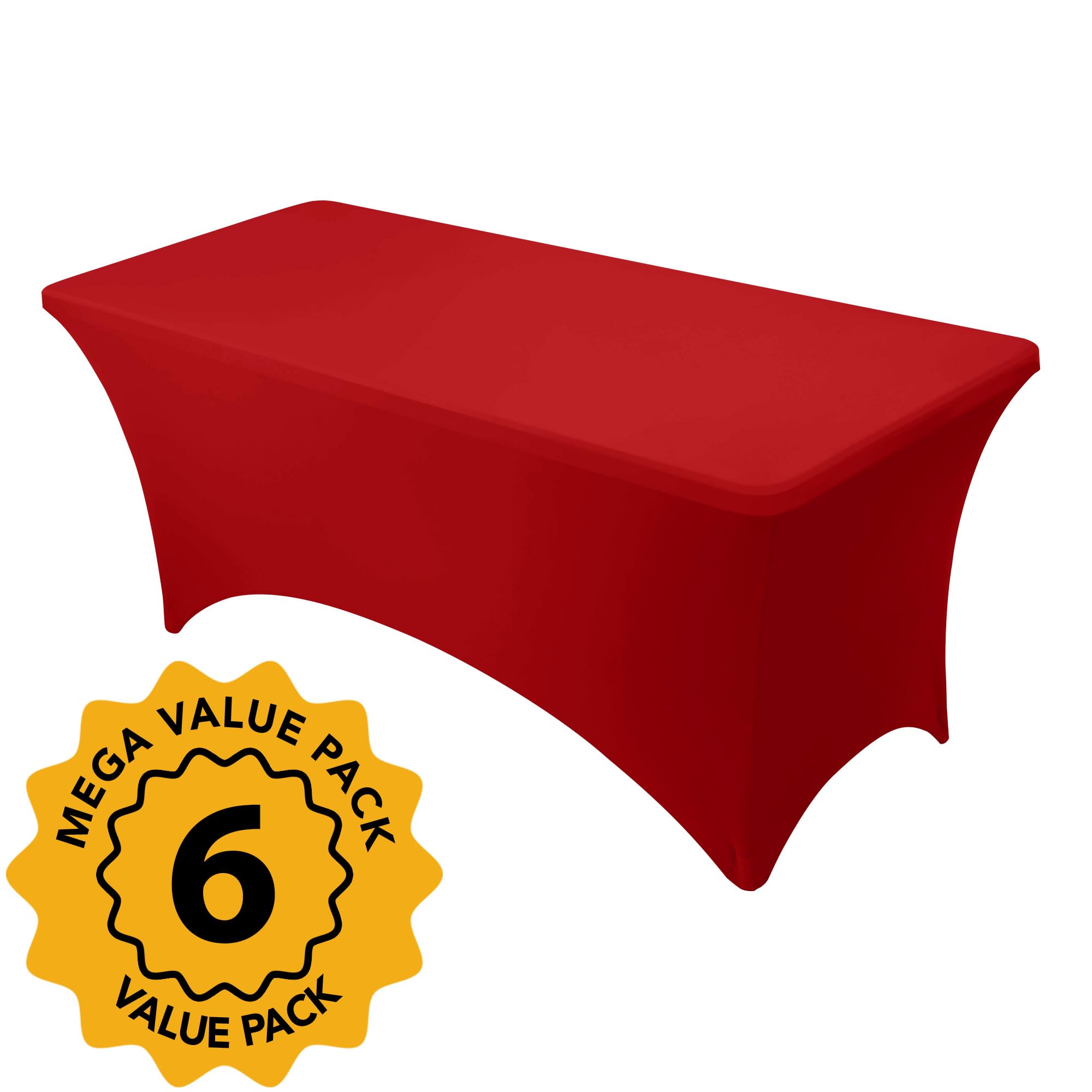 Mantel Dailyset rojo Spandex 6ft resistente a manchas para eventos.