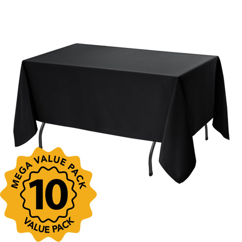 Dailyset mantel de poliéster negro, resistente a manchas, para eventos