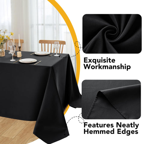 Dailyset mantel negro sin arrugas, perfecto para una mesa elegante