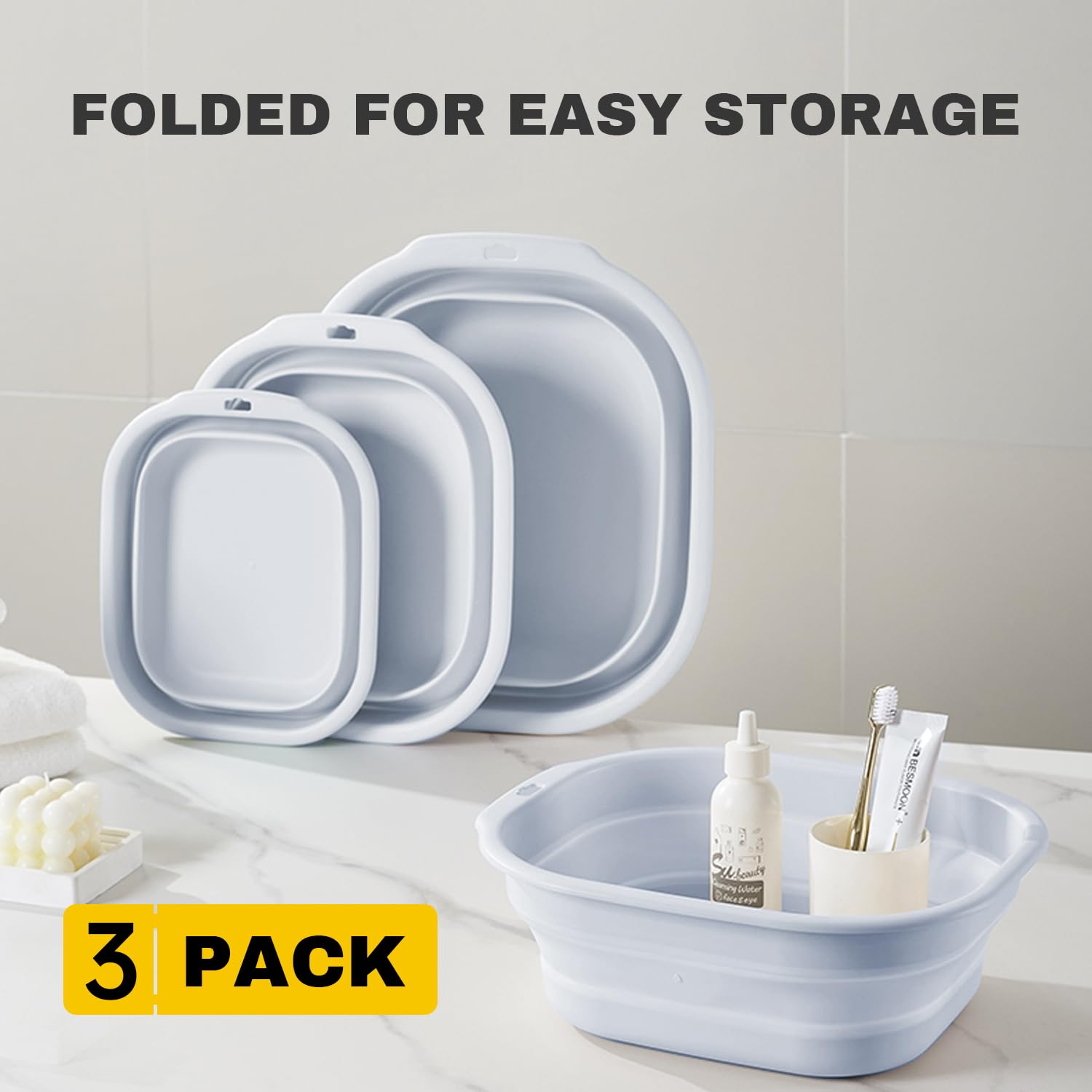 Daimix lavabo plegable pequeño, compacto para lavados en lugares reducidos.