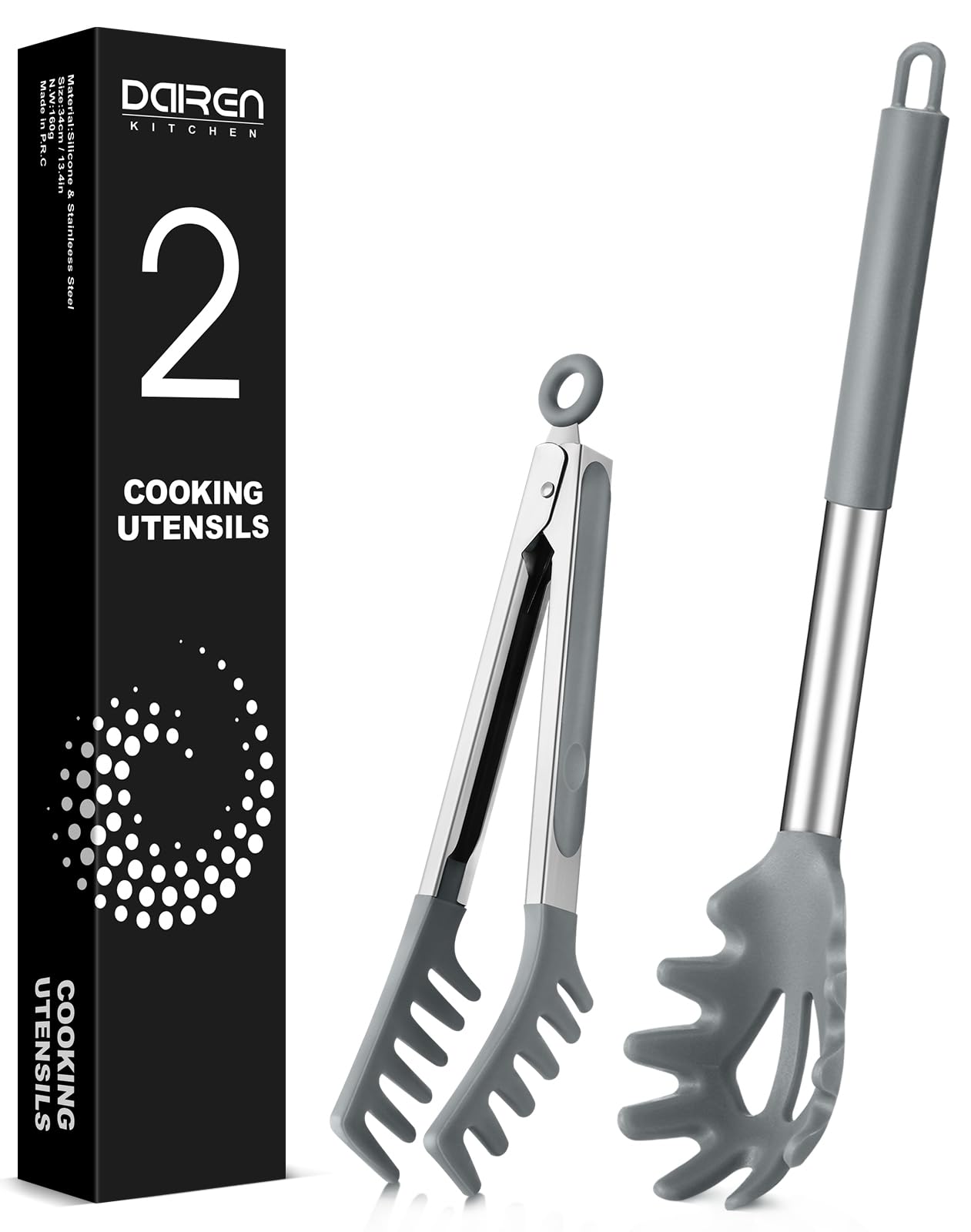 Cucharón espagueti con dientes de silicona DaiRen Kitchen, ideal para servir sin romper la pasta.
