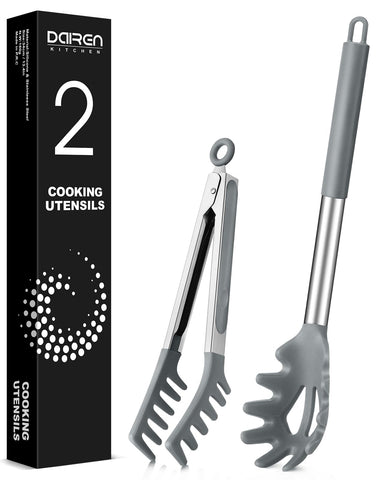 Cucharón espagueti con dientes de silicona DaiRen Kitchen, ideal para servir sin romper la pasta.