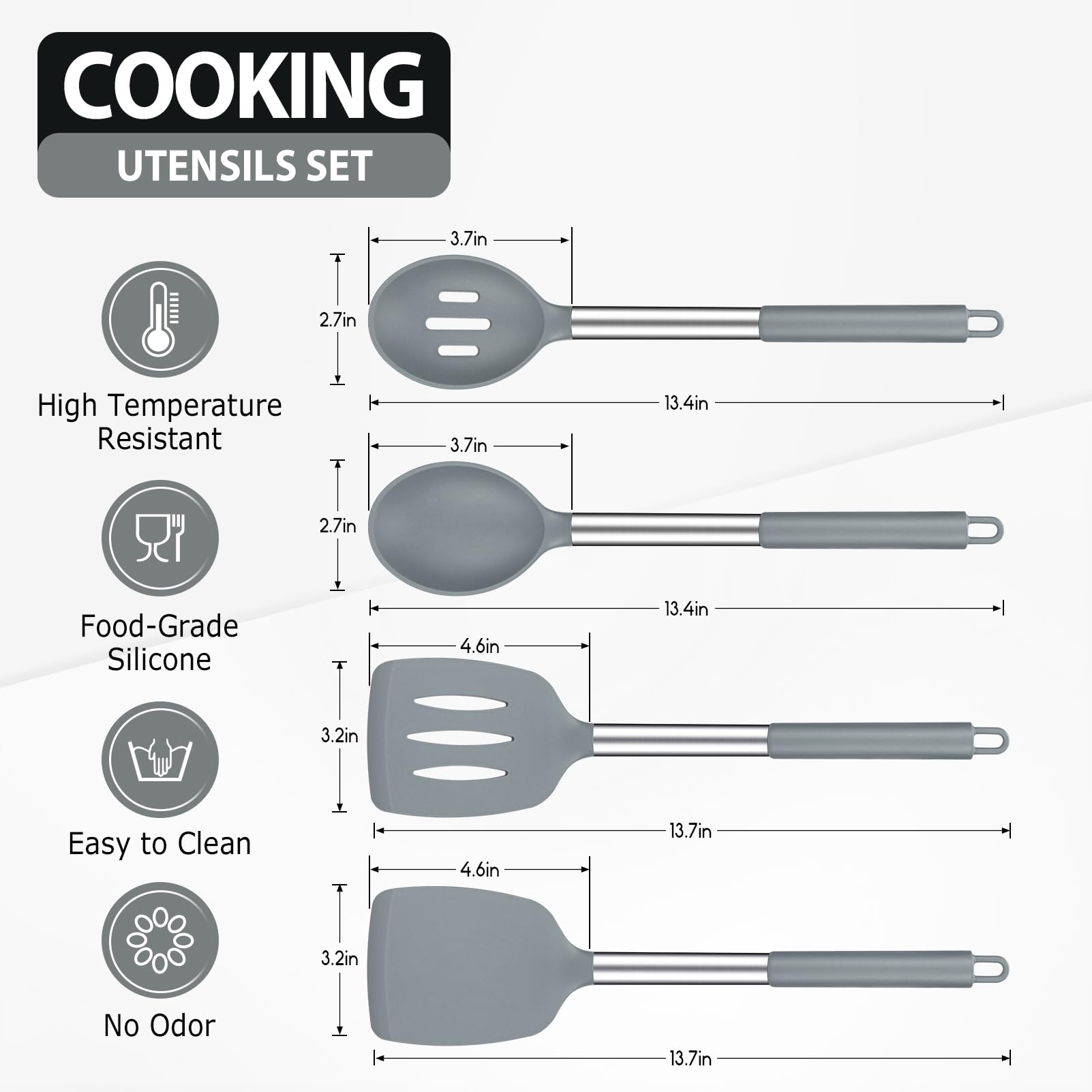 DaiRen Kitchen espátula con ranuras para escurrir líquidos sin esfuerzo.