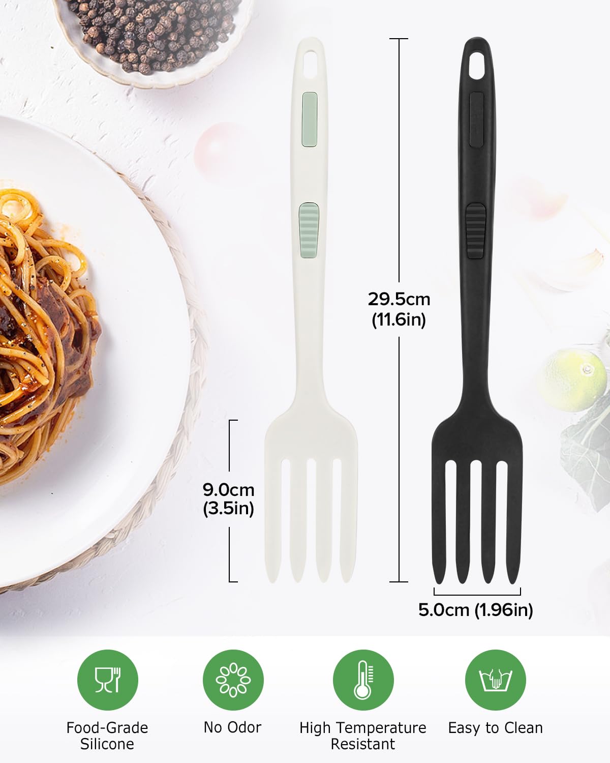 DaiRen Kitchen tenedor silicona para mezclar y batir sin rayar