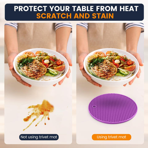 Placa de silicona resistente al calor Daisiki para superficies seguras.