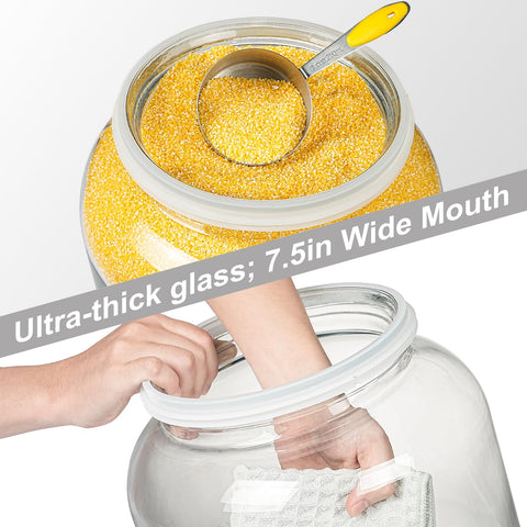 Lata de cristal Daitouge con tapa de acero inoxidable duradera.