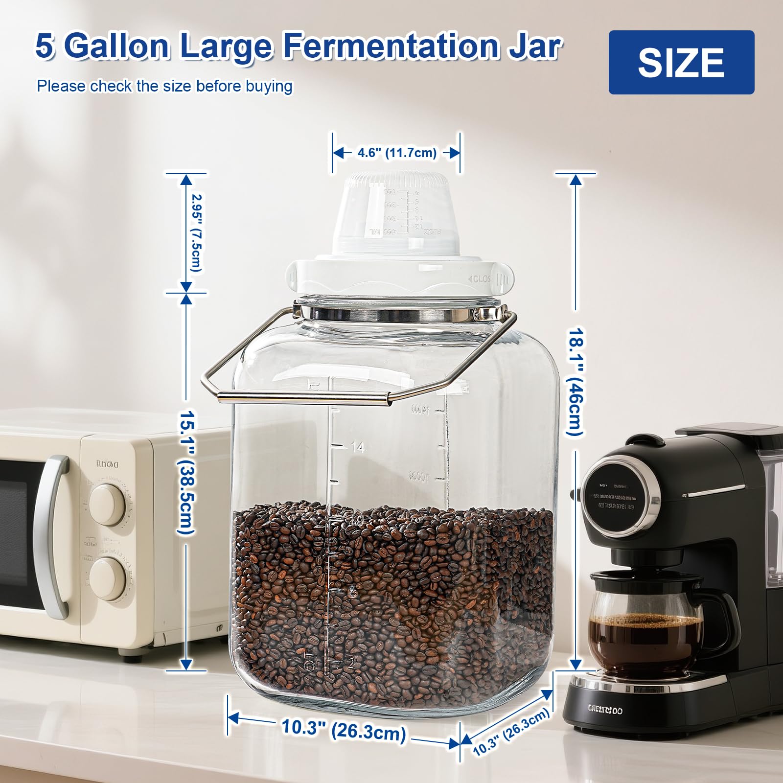 Asas de acero inoxidable integradas para mover con seguridad el frasco Daitouge