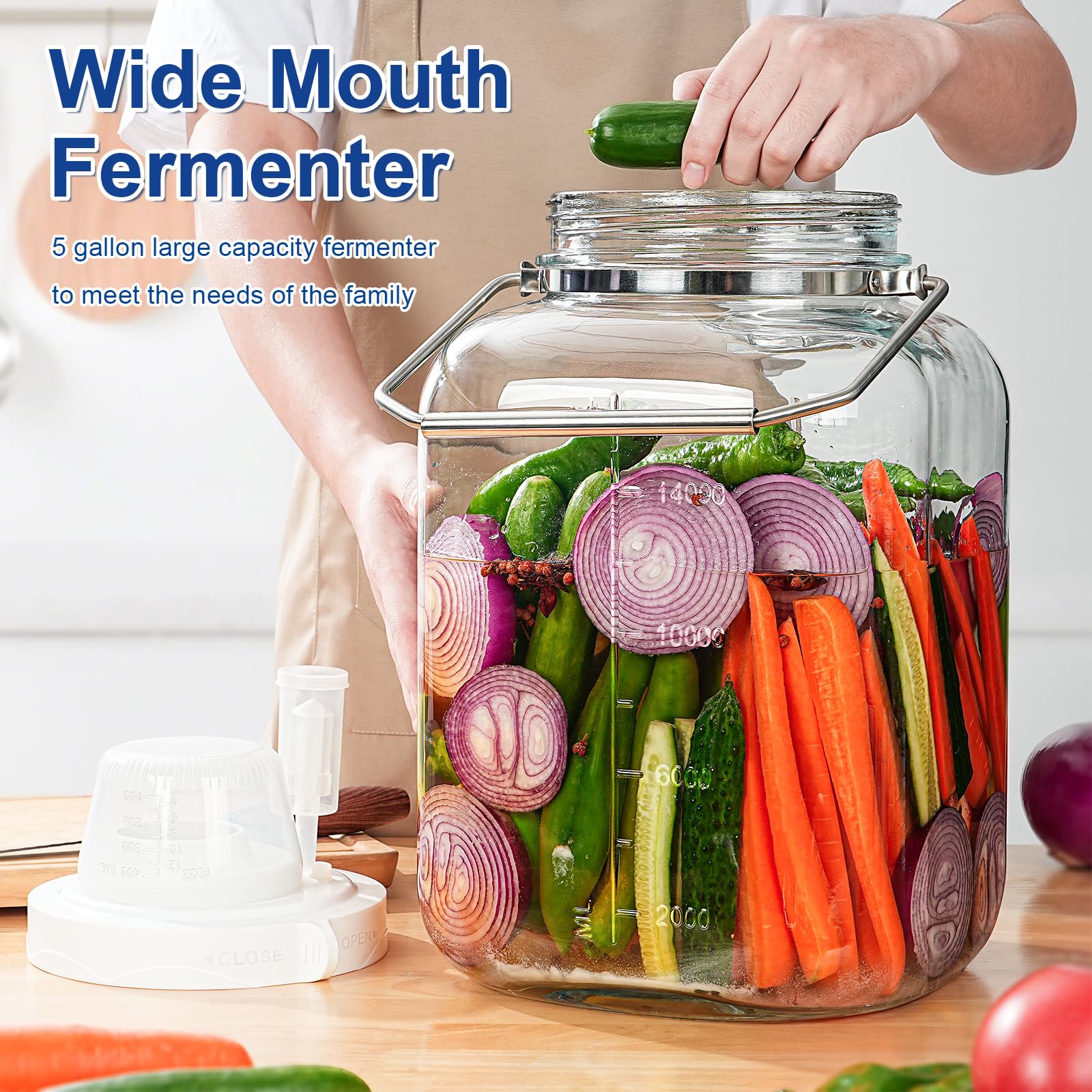 Sellado hermético de la jarra Daitouge para conservar frescura de los alimentos