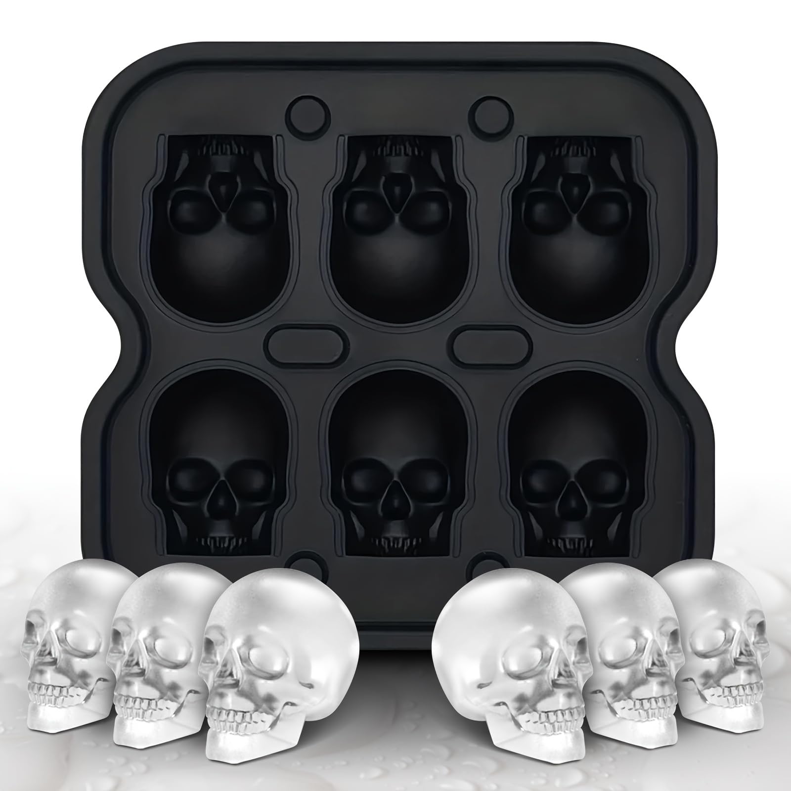 DakGagMah molde cráneo para hielo de 6 cubos, ideal para whisky.