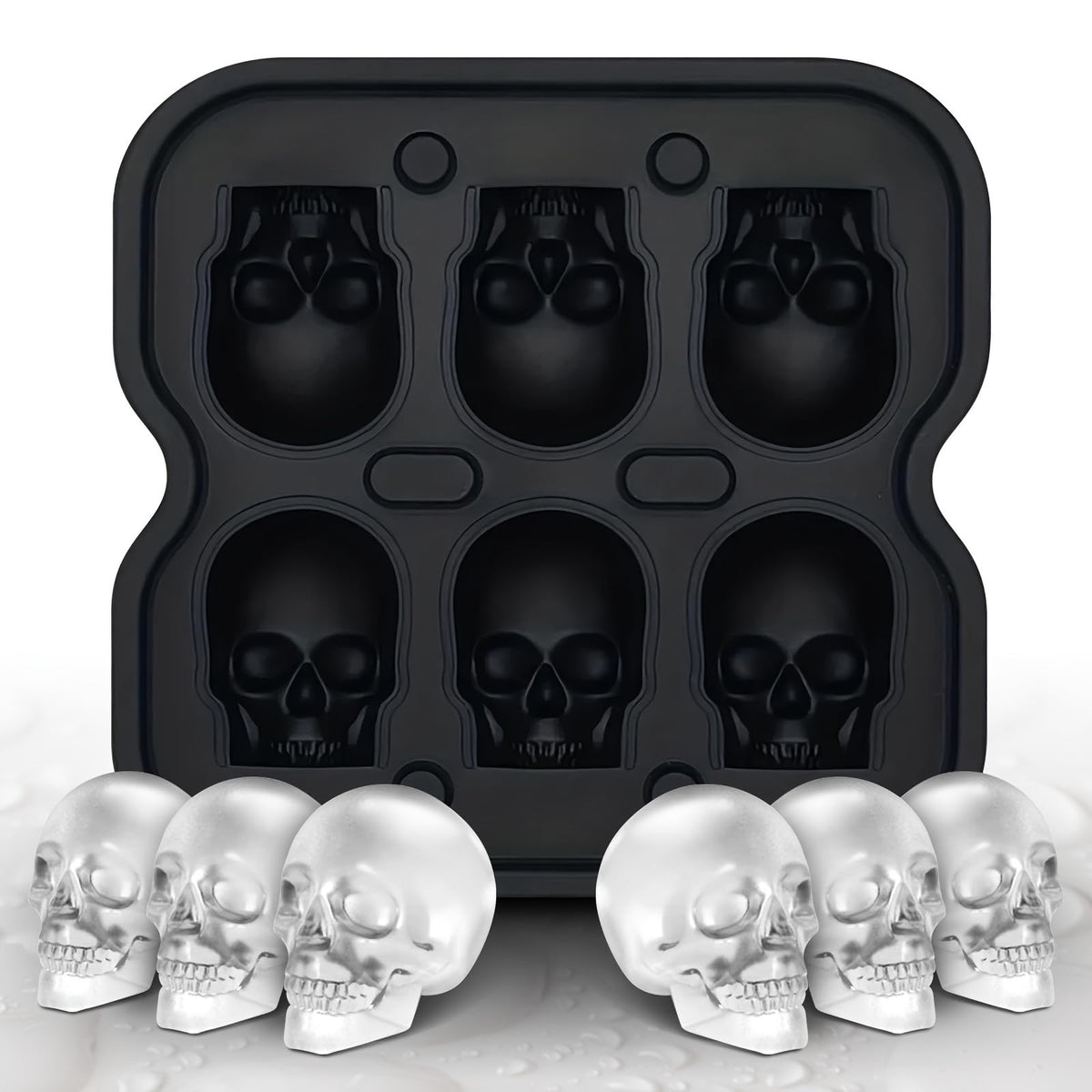 DakGagMah molde cráneo para hielo de 6 cubos, ideal para whisky.