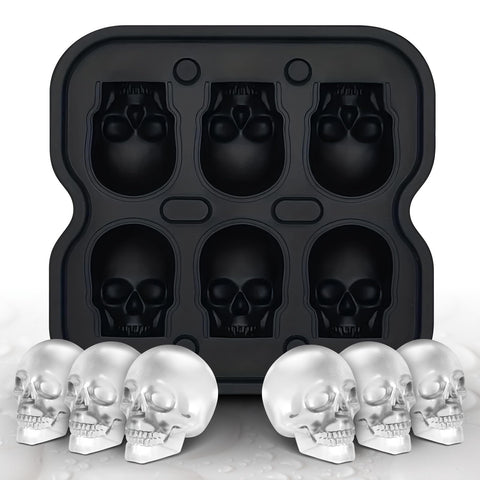 DakGagMah molde cráneo para hielo de 6 cubos, ideal para whisky.
