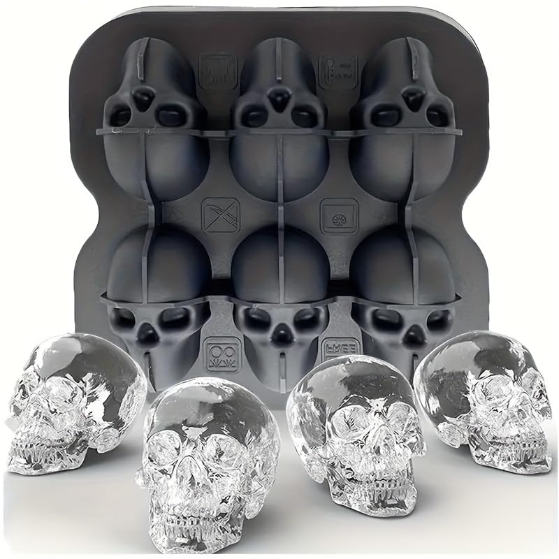 DakGagMah detalle de silicona flexible, fácil desmoldeo para hielo en cráneo.
