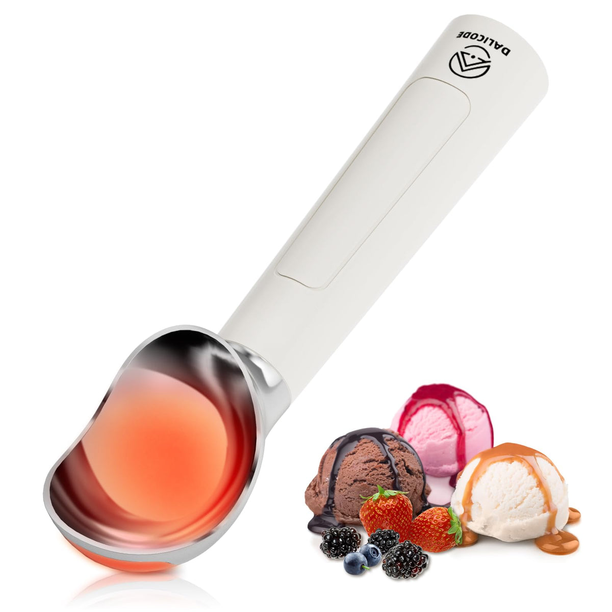 Dalicode Cuchara de helado caliente alcanza 158°F para servir helado duro
