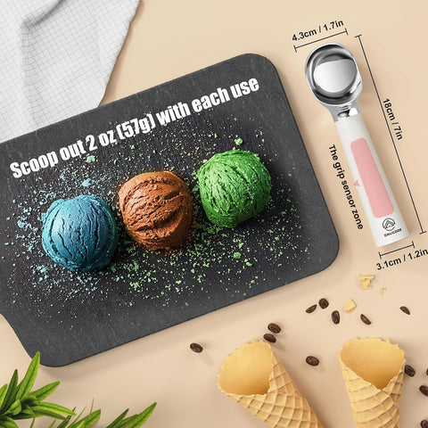 Dalicode Cuchara para helado, limpia bajo el grifo con carcasa de zinc