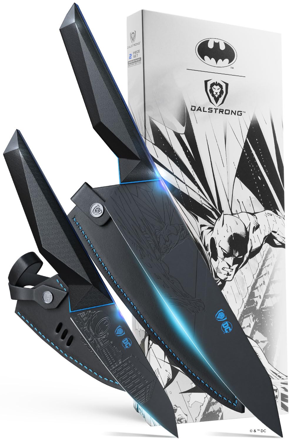 Dalstrong Batman Shadow Black: cuchillo chef 8 pulgadas para cortes precisos.