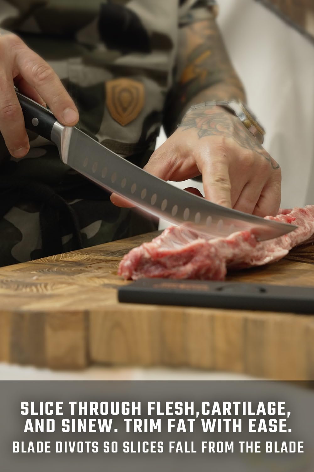Mango G10 Garolite negro facilita agarre seguro en cocina intensa