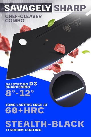 Dalstrong Crixus: corte preciso con filo afilado para porciones uniformes.