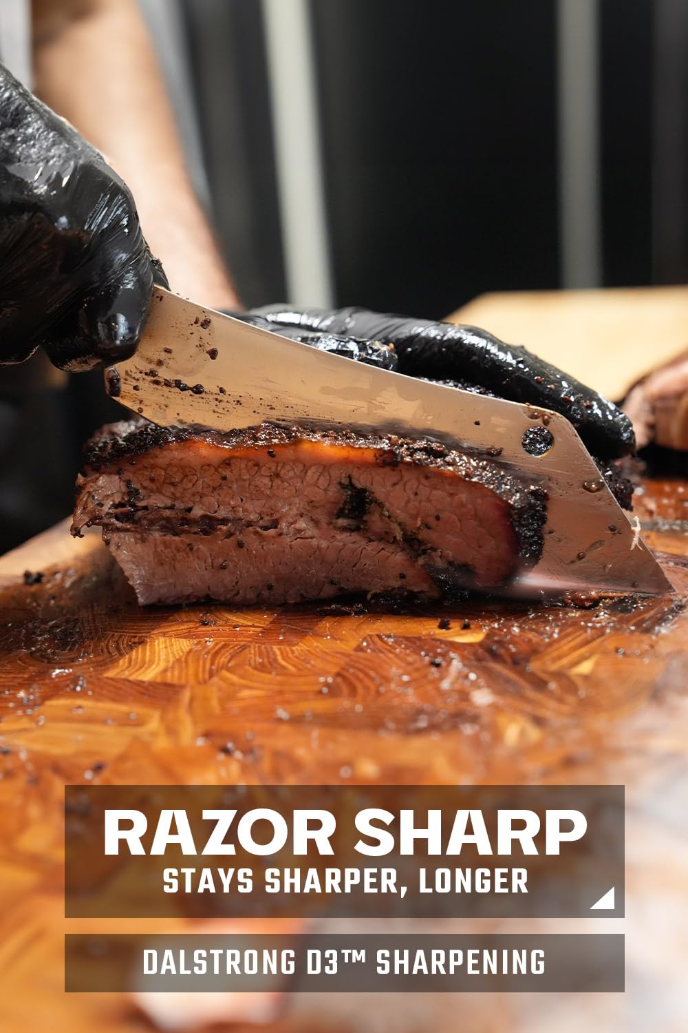 Dalstrong The Crixus: mango G10 negro para agarre cómodo
