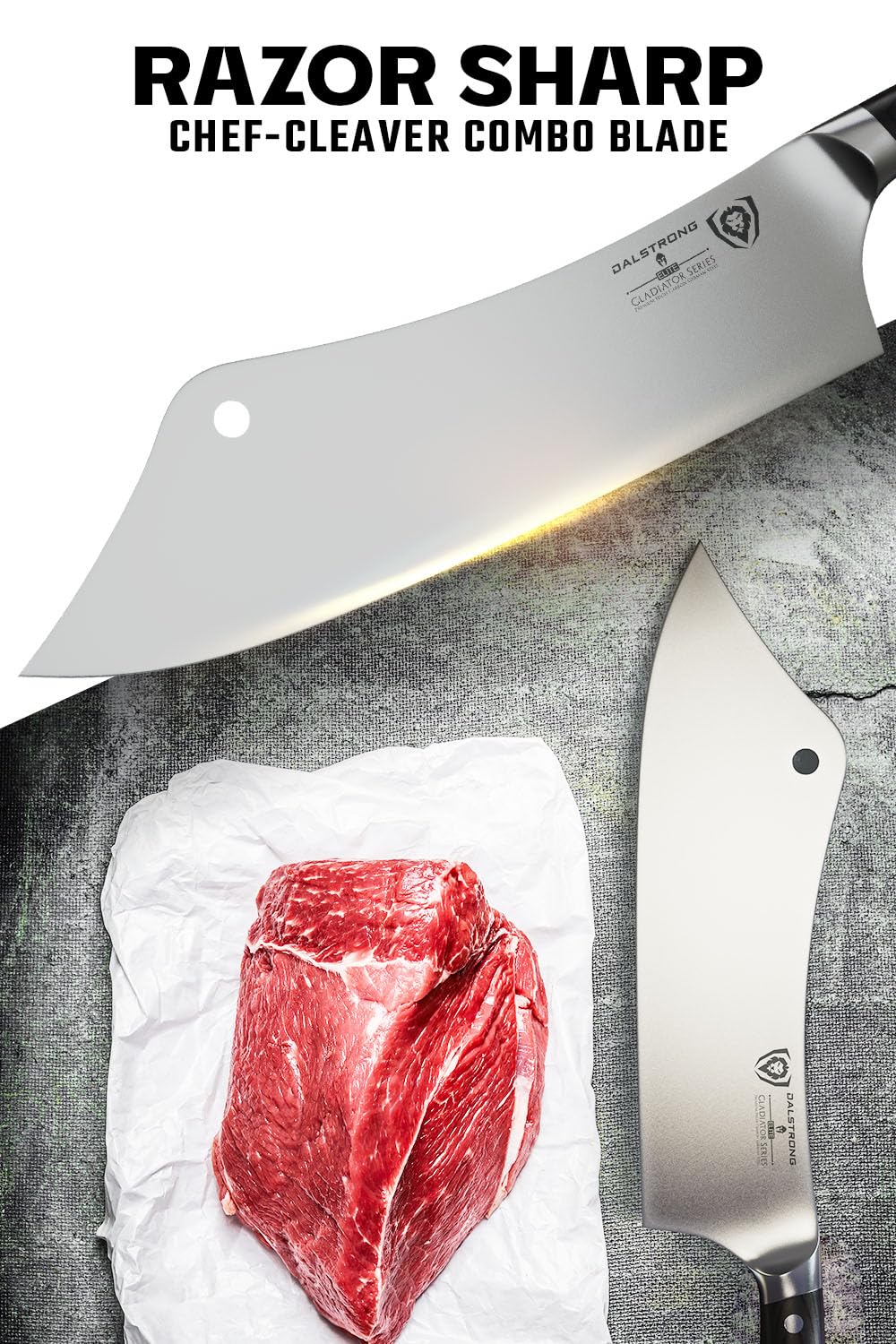 Dalstrong Crixus: hoja de alto carbono alemán para filo duradero.