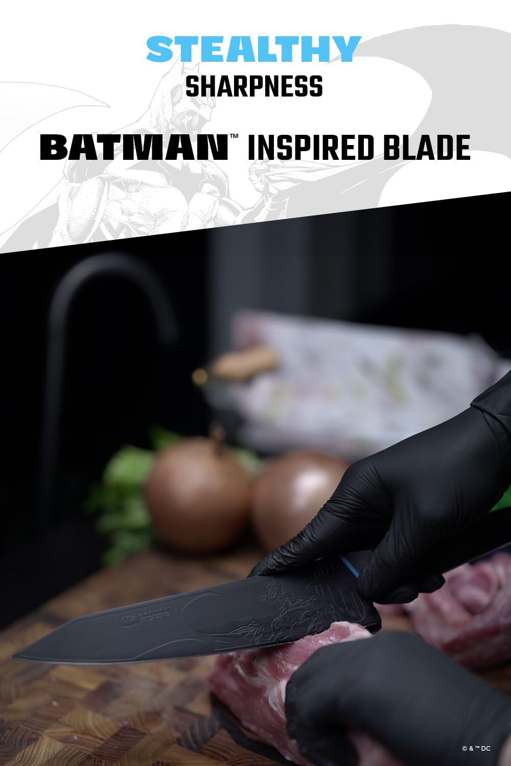 Dalstrong Cuchillo de Chef 8 pulgadas con borde liso y punta curva para cortes limpios.