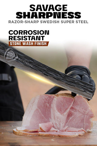 Dalstrong Barbarian con mango de madera estabilizada para agarre cómodo