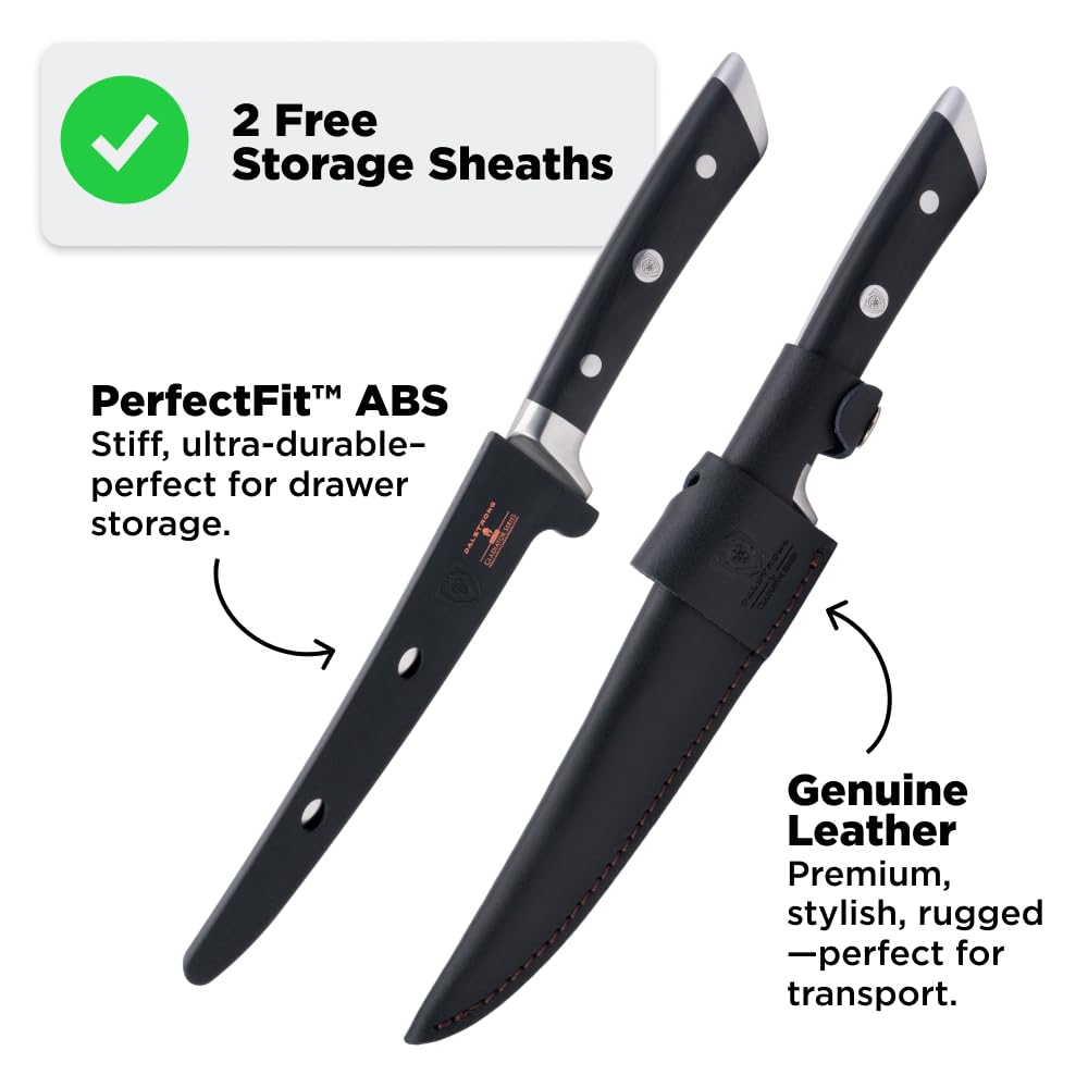 Dalstrong cuchillo filetear 7 pulgadas, corte preciso alrededor de huesos.