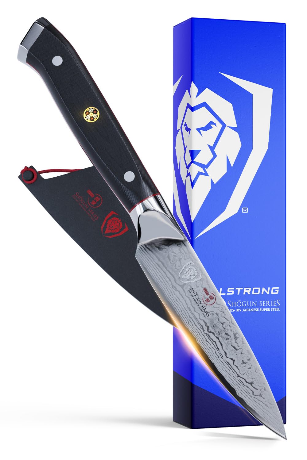Cuchillo de pelar Dalstrong 3.5 pulgadas con patrón Damascus para verduras, precisión de corte.
