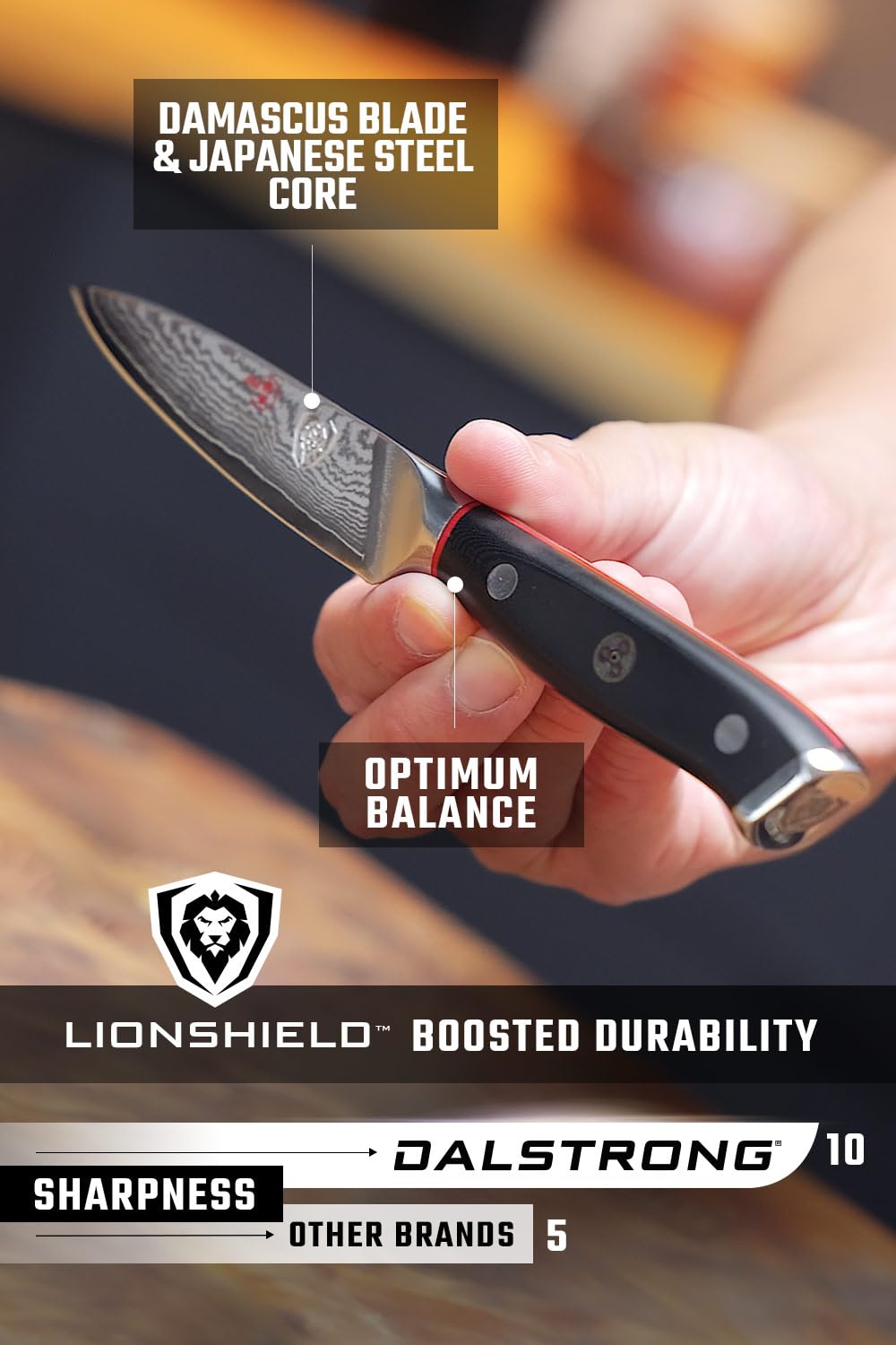 Mango G-10 ergonómico Dalstrong para control y comodidad en tareas precisas.