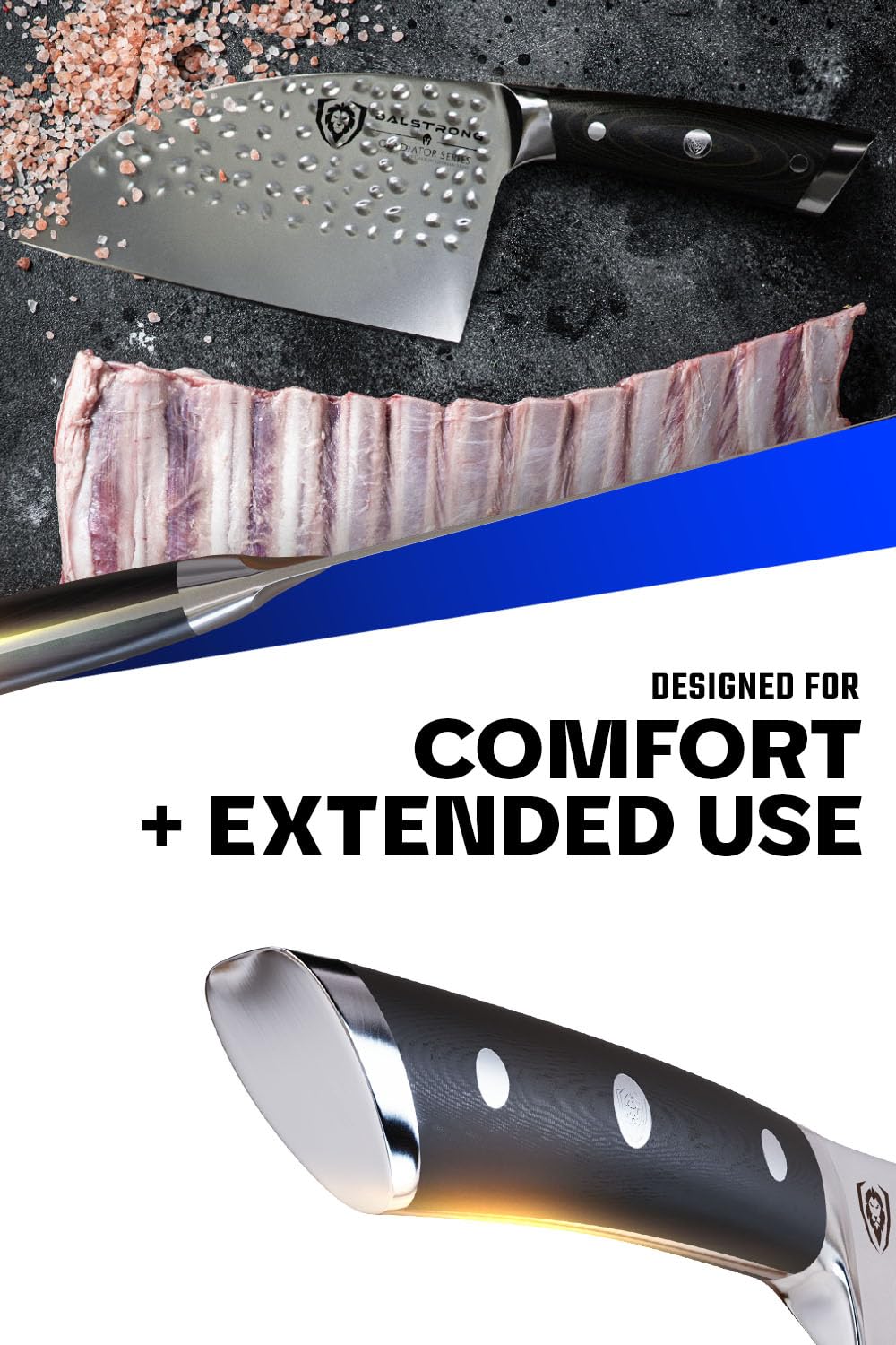 Dalstrong cuchillo serbio, diseño premiado y equilibrio perfecto para la cocina.