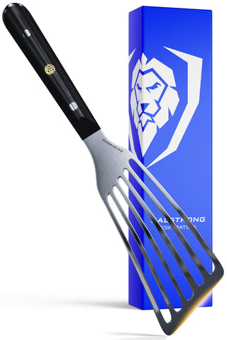 Espátula Dalstrong para pescado, 7,5 pulgadas, ranuras para drenar aceite.