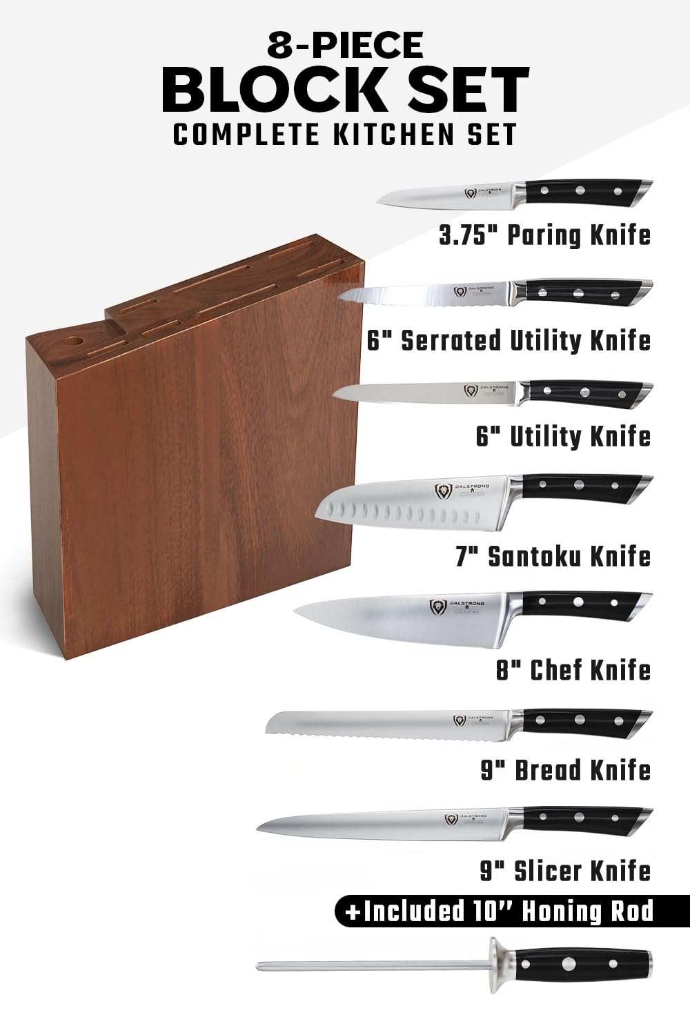 Cuchillo santoku Dalstrong Gladiator para picar eficiente y cómodo.